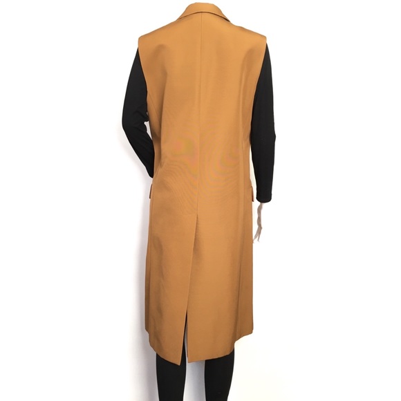 GUCCI 619323 Long Faille Vest Waistcoat -Light Brown -Size 40 / M -NWT - Picture 3 of 12